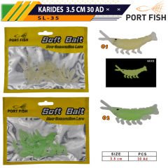 Portfish Karides Silikon Yem 3.5 cm 30 Adetli